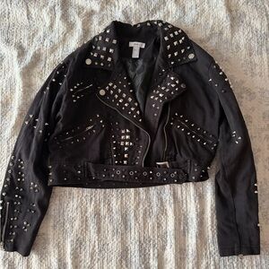 Forever 21 Black Studded Leather Jacket